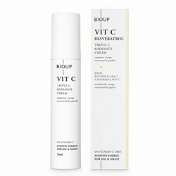 Bioup Krem rozświetlający z potrójną wit C, resveratrolem i peptydem Vit C + Resveratrol 50ml
