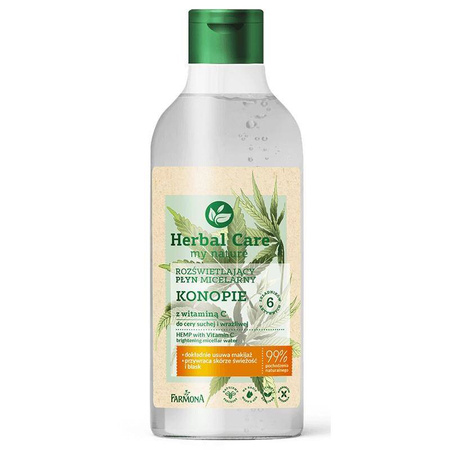 Herbal Care Rozświetlający płyn micelarny konopi