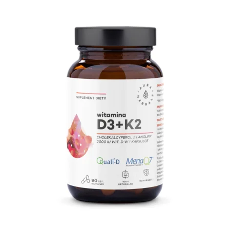 Aura Herbals Witamina D3 2000 IU + K2 - 90 kaps.