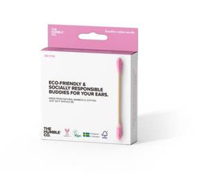 Humble brush, Ekologiczne patyczki do uszu bambus i naturalna bawełna, PURPLE, różowe, 100szt