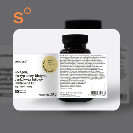 Sundose For Strong Nails na wsparcie skóry, włosów i paznokci 60 kaps.