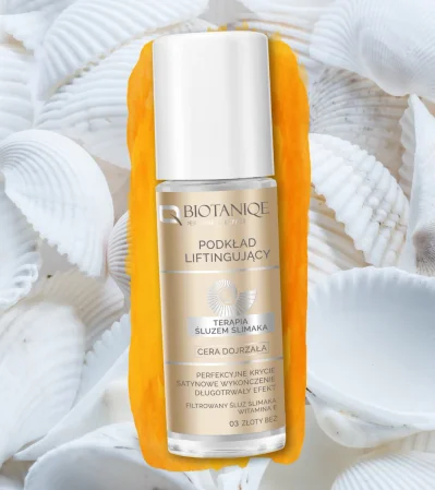 Biotaniqe - Terapia Śluzem Ślimaka, Podkład Liftingujący do cery dojrzałej, 03 ZŁOTY BEŻ - 30 ml