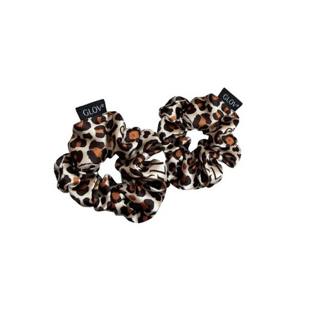 Satin Scrunchies satynowe gumki do włosów S/M Cheetah 2szt