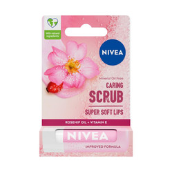 Caring Scrub pielęgnujący peeling do ust Dzika Róża 4.8g