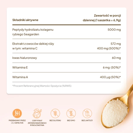 Natu.Care Premium Kolagen truskawka - rabarbar 5000 mg, 7 saszet