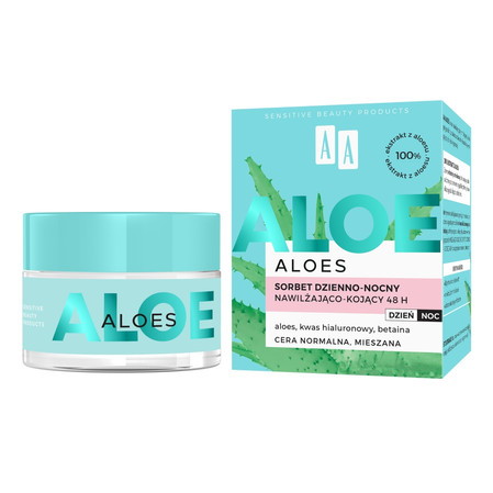 Aloes 100% Aloe Vera Extract Hydro sorbet dzienno-nocny 48h nawilżająco-kojący 50ml