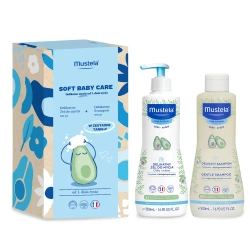 Mustela ZESTAW SOFT BABY CARE - DELIKATNE MYCIE (Delikatny żel do mycia 500ml + Delikatny szampon 500ml)
