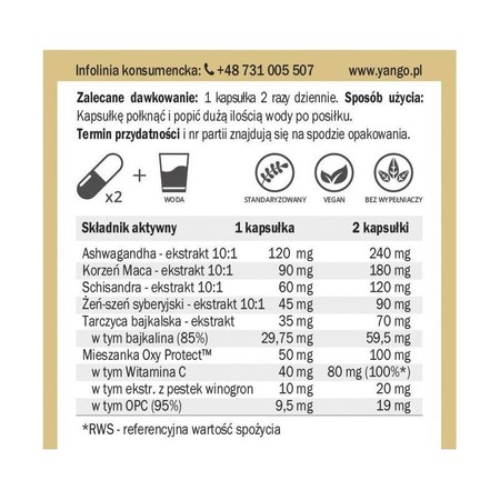 Yango − Harmonia 400mg − 60 kapsułek