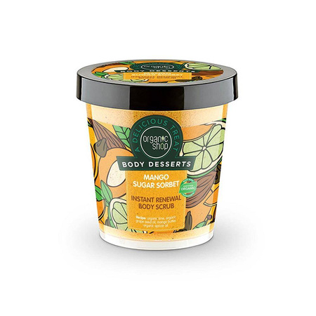 Organic shop - Peeling do ciała cukrowy. Sorbet mango - 450 ml 
