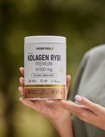 Essensey Kolagen Rybi Premium 10 000mg - 321g smak mango - pomarańcza