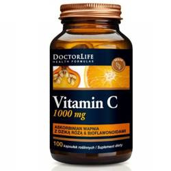 Doctor Life Vitamin C 1000 mg Buforowana Witamina C, Dzika Róża i Bioflawonoidy, 100 kaps.,
