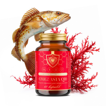 Powerful Brand OMG ASTA Q10 Omega-3, koenzym Q10 - 60 kaps.