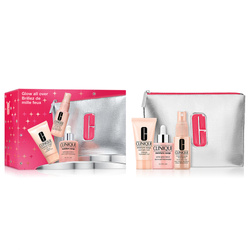 Glow All Over zestaw aktywne serum zapewniające blask 30ml + maseczka intensywnie nawilżająca 30ml + mgiełka do twarzy 30ml + kosmetyczka