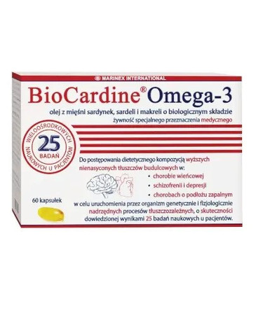BioCardine Omega-3 olej rybi 60 kaps.