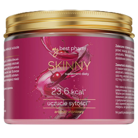 MyBestPharm - MyBestSkinny suplement diety w proszku, smak wiśniowy 222g