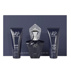 Turathi Blue Pour Homme zestaw woda perfumowana spray 90ml + żel pod prysznic 100ml + balsam po goleniu 100ml