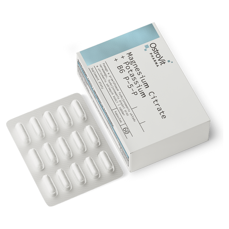 OstroVit Pharma Cytrynian Magnezu + Potas + B6 P-5-P - 60 kaps.
