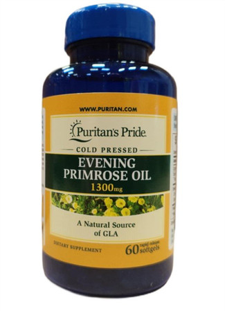 PURITAN'S PRIDE Evening Primrose Oil, Olej z wiesiołka 1300 mg - 60 kaps.