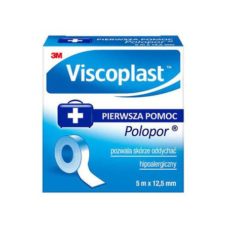 Viscoplast Polopor 5 m x 1,25 cm przylepiec włókninowy 1 rolka