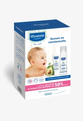 Zestaw Mustela Bebe Enfant, krem na ciemieniuchę, 40 ml + szampon w piance, od urodzenia, 150 m