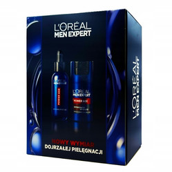 Men Expert Power Age zestaw rewitalizujący krem nawilżający 50ml + serum z kwasem hialuronowym 30ml