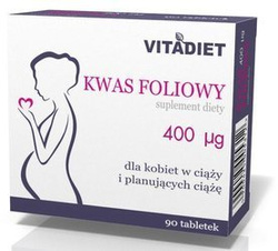 Vitadiet Kwas Foliowy 400Mcg 90 T. Dla Ciężarnych