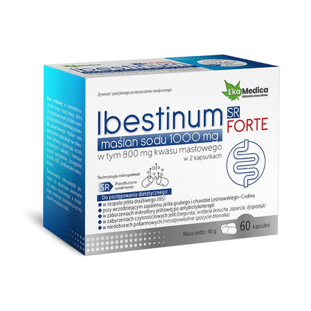 EkaMedica Maślan sodu 1000 mg , Ibestinum FORTE SR 60 kaps.