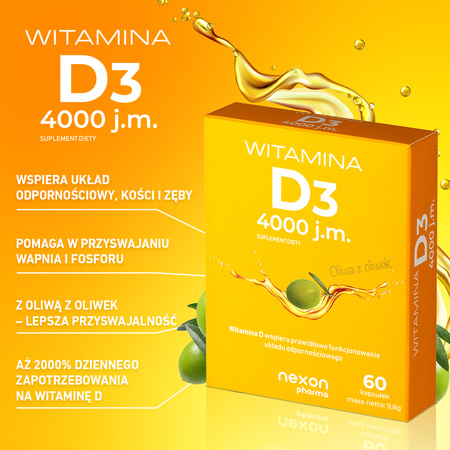 Nexon Witamina D3 4000 J.M. 60 kaps.