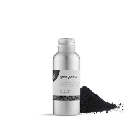 Georganics, Olej do płukania jamy ustnej, z naturalnym składem, do codziennej pielęgnacji, z aktywnym węglem, 100 ml