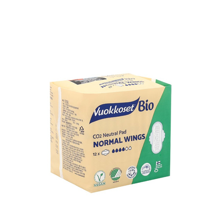 Vuokkoset, BIO, NORMAL WINGS, Podpaski ze skrzydełkami, 12 szt.
