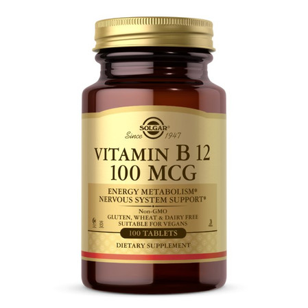 Vitamin B12 100 mcg Witamina B12 wspiera układ nerwowy 100 tabl. vege