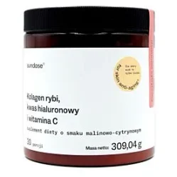 Sundose FOR SKIN ANTI-AGING Kolagen rybi  smak malinowo-cytrynowy 309g