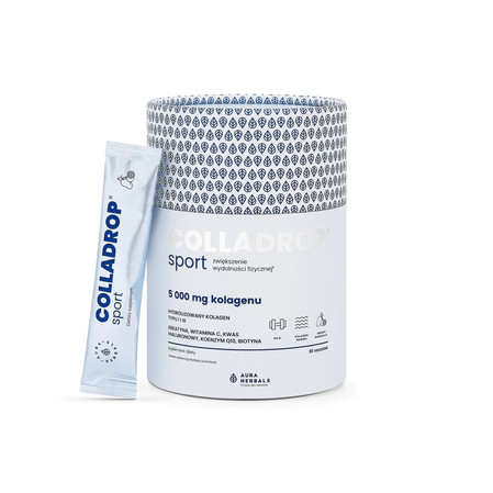Aura Herbals Colladrop® Sport, kolagen morski 5000 mg - 30 saszetek