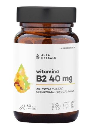 Aura Herbals Witamina B2 R-5-P 40 mg, ryboflawina, 60 kaps.