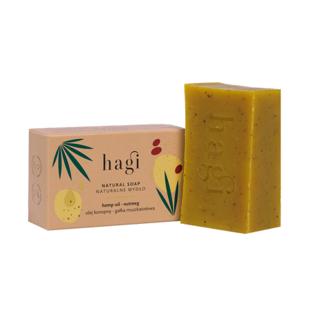 Hagi − Naturalne mydło z olejem konopnym i gałką muszkatołową − 100 g