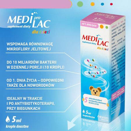 Nexon Mediprolac Dla Dzieci Krople Doustne  - probbiotyk 5ml