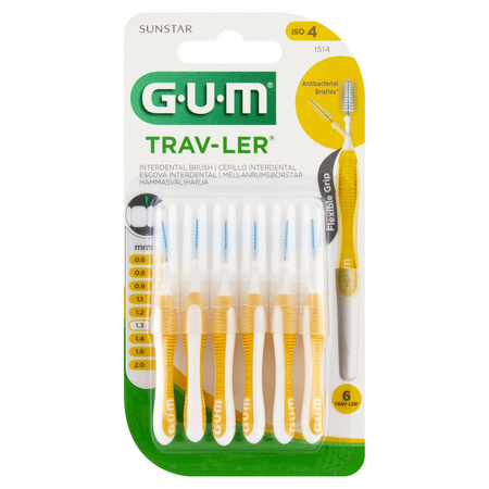 Sunstar – GUM TRAV-LER, szczoteczka międzyzębowa 1,3 mm – 6 sztuk