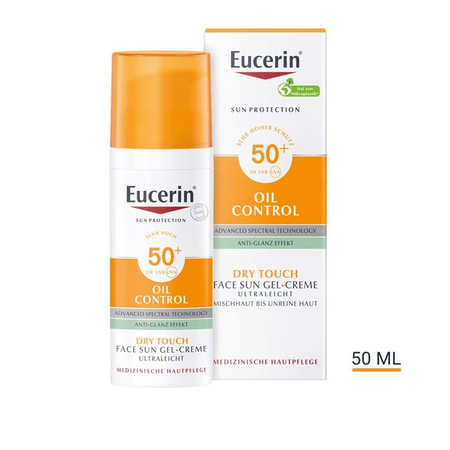 EUCERIN OIL CONTROL SPF 50+ DRY TOUCH ŻEL-KREM OCHRONNY ULTRALEKKI 50ML