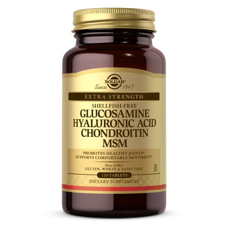 Solgar Glukozamina, Kwas hialuronowy, Chondroityna i MSM - 120 tabl.