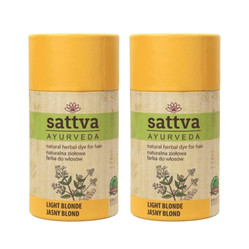 Zestaw: 2x Sattva - Henna Naturalna ziołowa farba do włosów Jasny Blond 150g