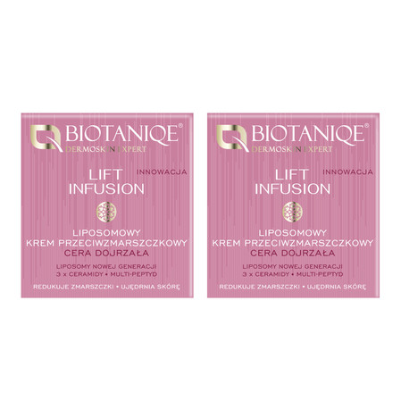 Zestaw: 2x Biotaniqe - Lift Infusion, Liposomowy Krem Przeciwzmarszczkowy 50+, 50 ml