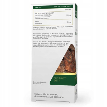 Medica Herbs Resweratrol Rdestowiec japoński na wsparcie układu krążenia 60 kaps.