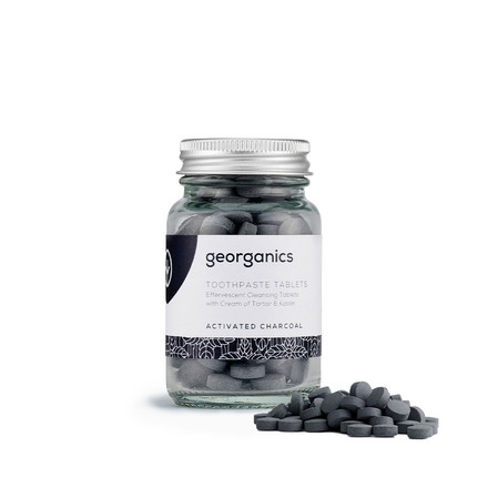 Georganics, Naturalne tabletki do mycia zębów, do codziennej pielęgnacji, z aktywnym węglem, 120 tabletek