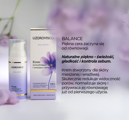 Uzdrovisco,Balance, Krem normalizujący i zwężający pory, 50 ml