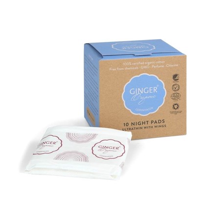 Ginger Organic podpaski na noc 10 sztuk