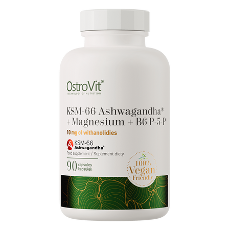 Ostrovit KSM-66 Ashwagandha® + Magnez + B6 P-5-P VEGE 90 kaps.