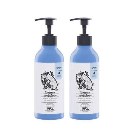 Zestaw: 2x Yope Wood Żel pod prysznic Drzewo Sandałowe, Szafran, Patchouli 400ml