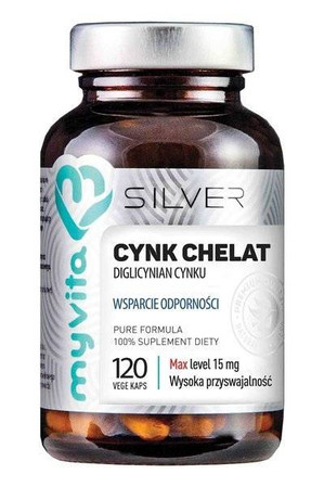 MyVita - Cynk Chelat (diglicynian cynku) Silver Pure 100 % - 120 kaps.