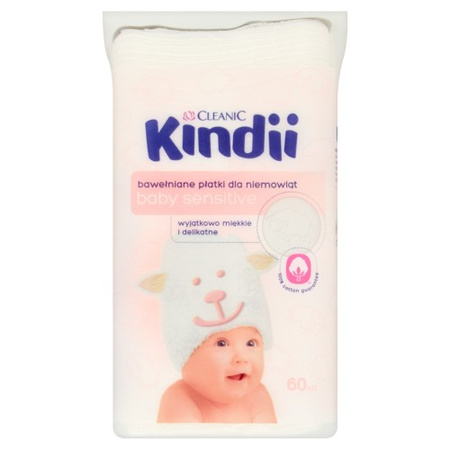 Kindii bawełniane płatki dla niemowląt 60szt.