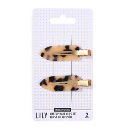 Lily klipsy do włosów do makijażu Light Leopard Print 2szt